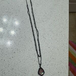 Kendra Scott Elegant Black Necklace with Gemstone Pendant